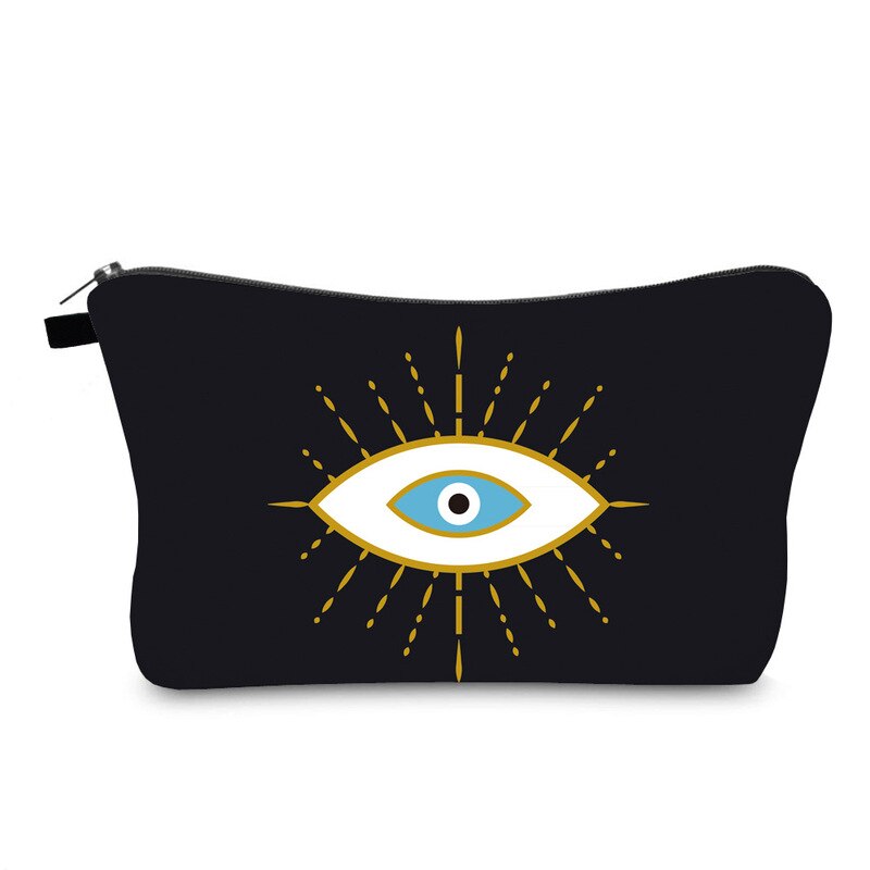 FUDEAM Turkish Blue Evil Eye Portable Women Travel Storage Bag Toiletry Organize Cosmetic Bag Waterproof Female Lucky MakeUp Bag: 2