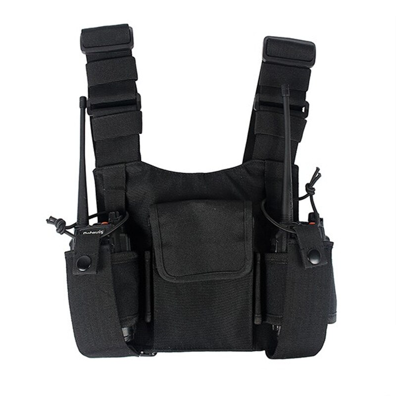 Multi-Pocket Chest Rig Bag Utility Vest Chest Bag For Men Hands Free Radio Front Pack Pouch Hip Hop Chest Pack Functional Harness For Running Exercise Hiking Camping Chest Rig Bags Vest Bag