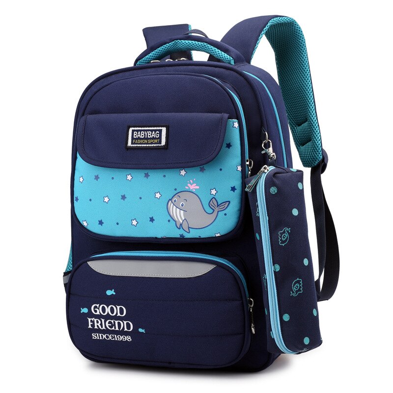 Moda dos desenhos animados bonito das crianças mochila de alta capacidade escola primária menino menina carga-reduzindo respirável oxford pano mochila