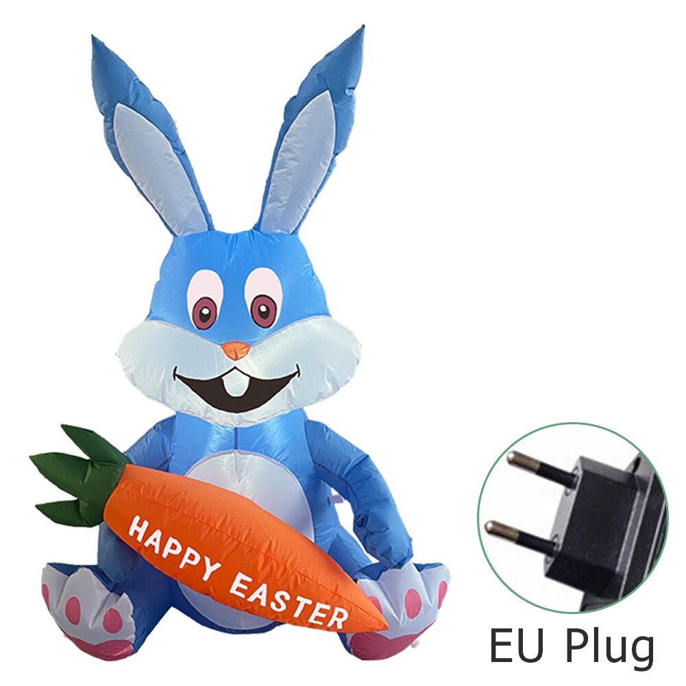 Inflatable Easter Swing Rabbit Toys with Build-in LED Luminous Bunny Decor 2022 for Home Outdoor Party Prop US/UK/AU/US Plug: R1.2m