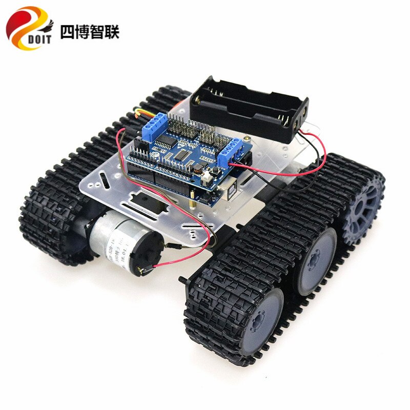 SZDOIT Wifi/Bluetooth/Handle Control Metal Mini TP100 Smart Tracked RC Tank Chassis Kit Motors DIY for Arduino ESPduino Control
