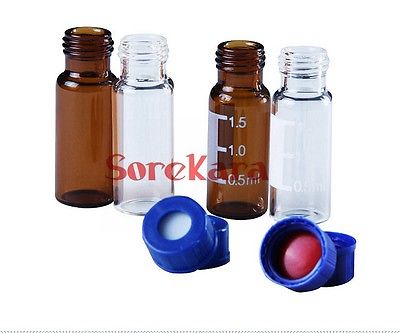 10pcs 2ML Brown Clear Injection Glass Vial with Center Screw Cap 2CC Transparent Liquid Glass Containers