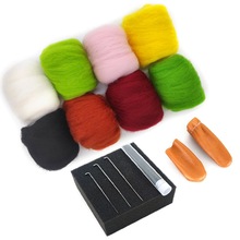 Naaldvilten Kit 10g x 8 Kleur Totaal 80g Merino Milieuvriendelijke Natuurlijke met Naaldvilten Naalden, naaldvilten Mat (NO.1 06)