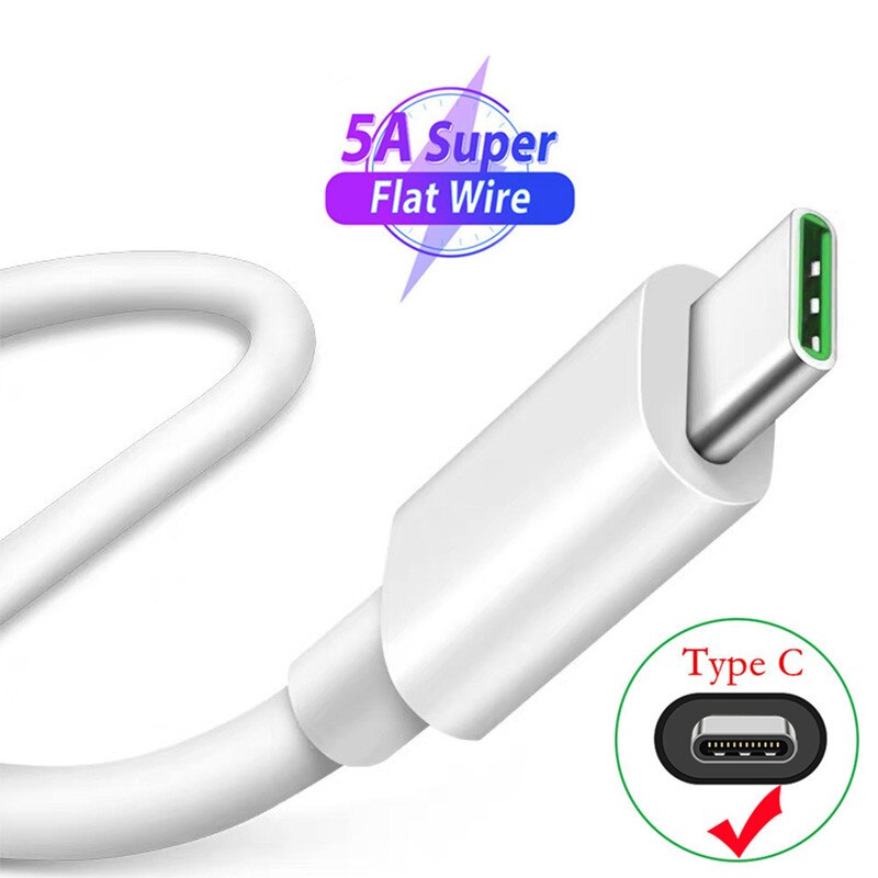 Voor Samsung S20 Fe A51 Google Pixel 4a 5G Snelle Usb Charger Adapter 5A Vooc Super Type C Lading kabel Oppo Reno4 F Realme 6 7 X50