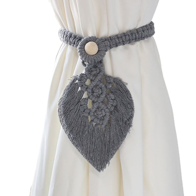 Sangle de rideau en macramé, tissé à la main, style bohème, corde d'attache, pour maison de ferme