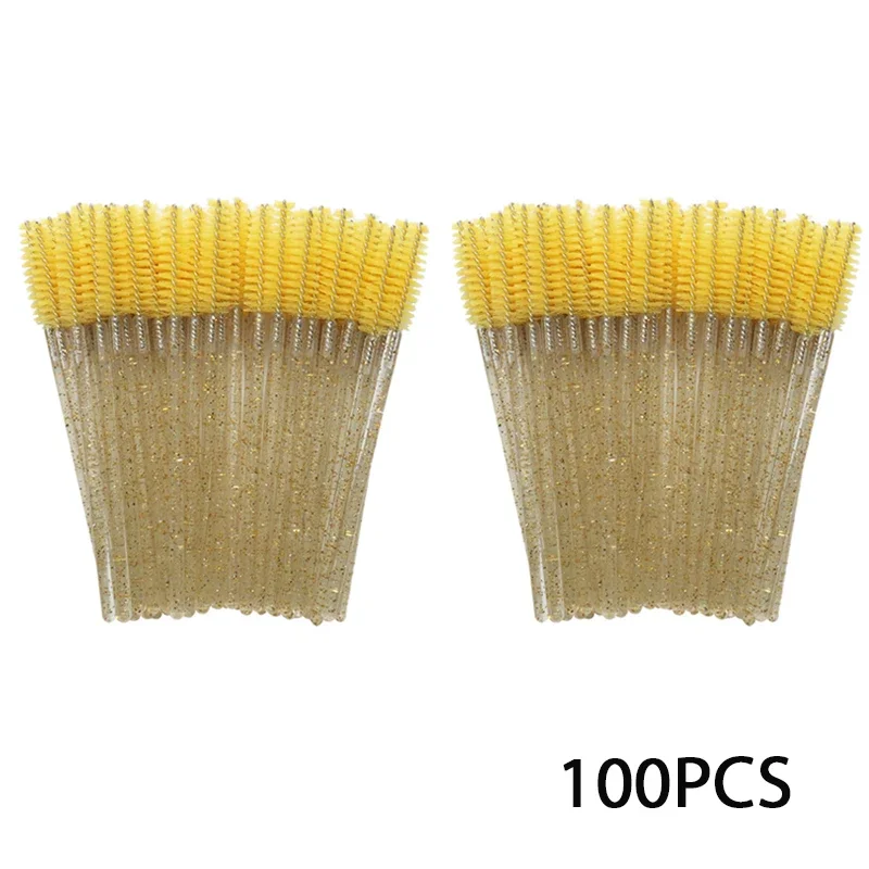 100PCS Mascara Spoolies Disposable Eyelash & Eyebrow Brushes for Salon, Extension & Makeup eyelash extension supplies: GRAY