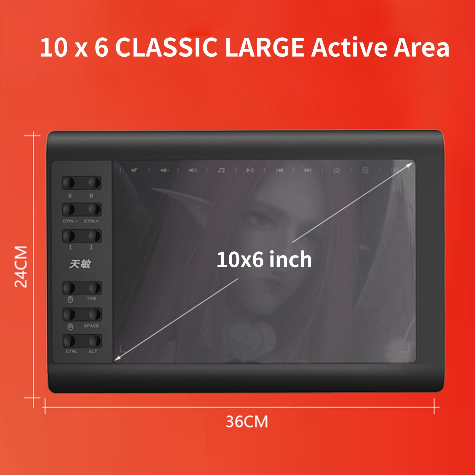 10moons – tablette graphique Master G10, 8192 niveaux, 5080 LPI, pour dessin Digital, pas besoin de recharge, compatible avec téléphone Android