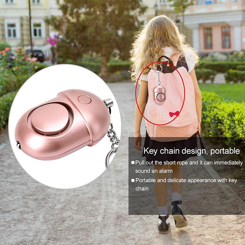 Personal Alarm Attack Alarm,130Db Personal Security Alarm Keychain With LED Emergency Survival Anti-Rape Siren,Rose Gold