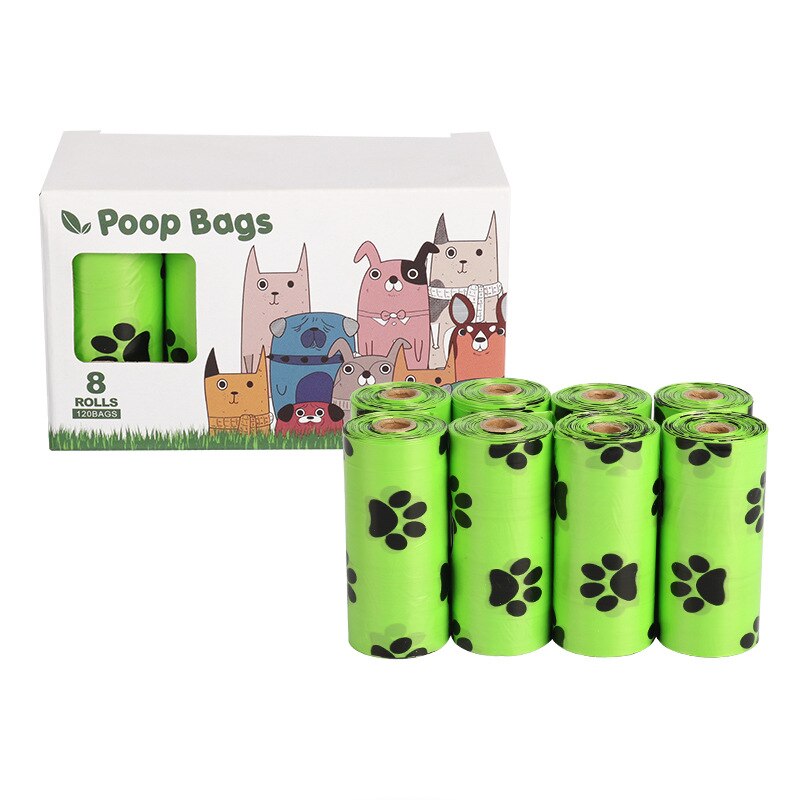 Dog Poop Bag Biodegradable Leak Proof Green Dog Waste Bags &amp; Dispenser Eco Friendly Pet Puppy Outdoor Garbage Pooper Clean Bag: 8 Rolls