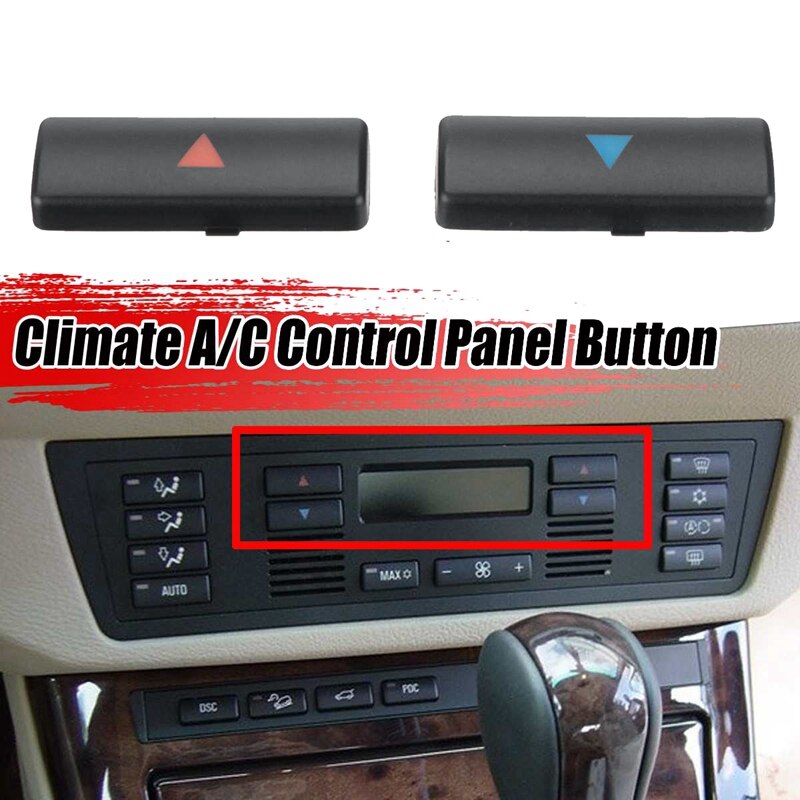 2Pcs Car Air Conditioner a / C Temperature Control Panel Switch Button Key Cover for BMW X5 E39 E53 525I 530I 540I M5 6411692431