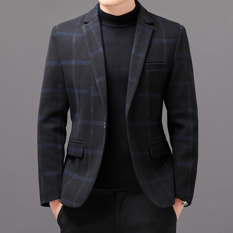 Brand clothing Men's Casual Business Plaid Slim Fit Suit Jacket Formal Dress Blazers Jacket Suit Coat S-3XL