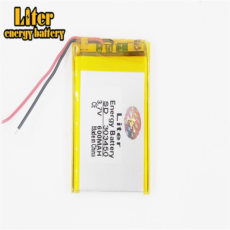 3.7 v 600 mah 303450 li-po bateria recarregável do polímero do lítio energia para mp3 mp4 mp5 gps psp móvel bluetooth