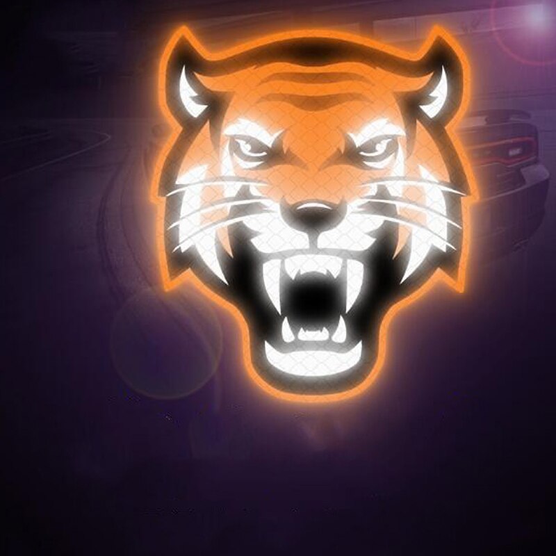 2pcs Cartoon Tiger Reflective Sticker Car Decal Warning Safety Tape Decoration Scratch Modification Made with 3M