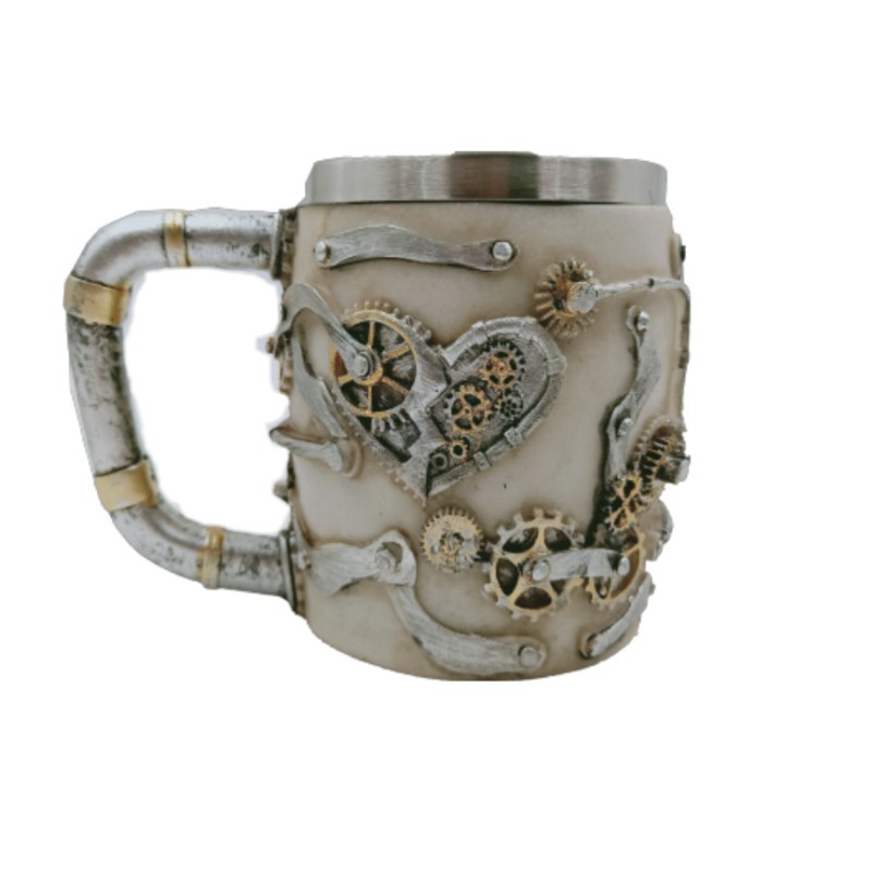 3D Gear Skull Beer Coffee Mug Cup Stainless Steel Tea Mug Cup 66CY: Default Title