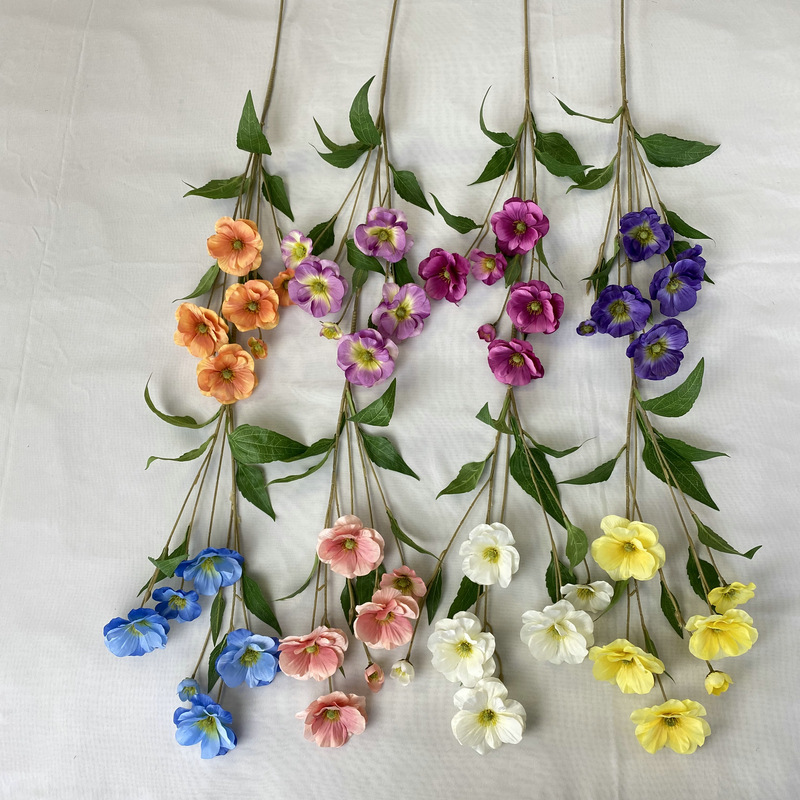 Kunstmatige Vlinder Tak Roze Blauw Zijden Nep Bloemen Thuis Woonkamer Bloemstuk Simulatie Viooltje Bloemen Decoratie