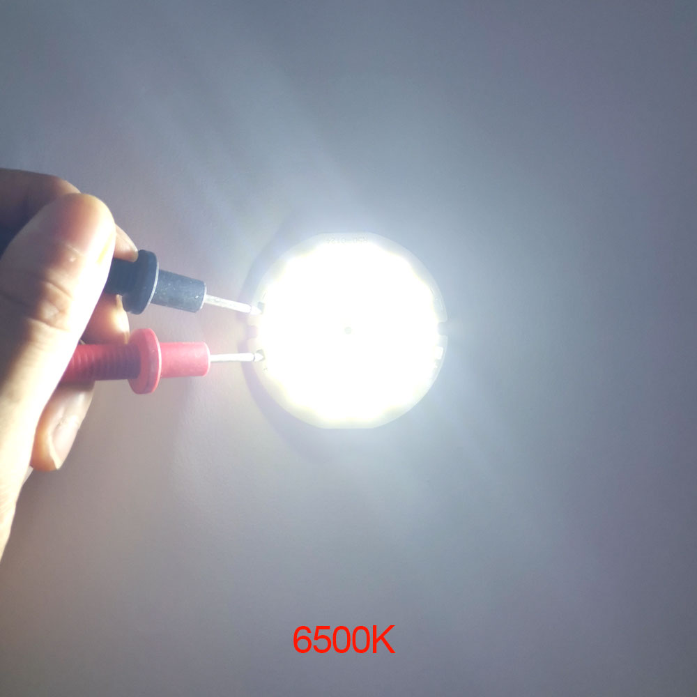 Luz LED de 3V, 50mm de diámetro, Chip COB redondo, lámpara LED de doble anillo, bombilla LED de 3,7 V y 5W para luces de trabajo DIY, iluminación de decoración del hogar: Blanco frío