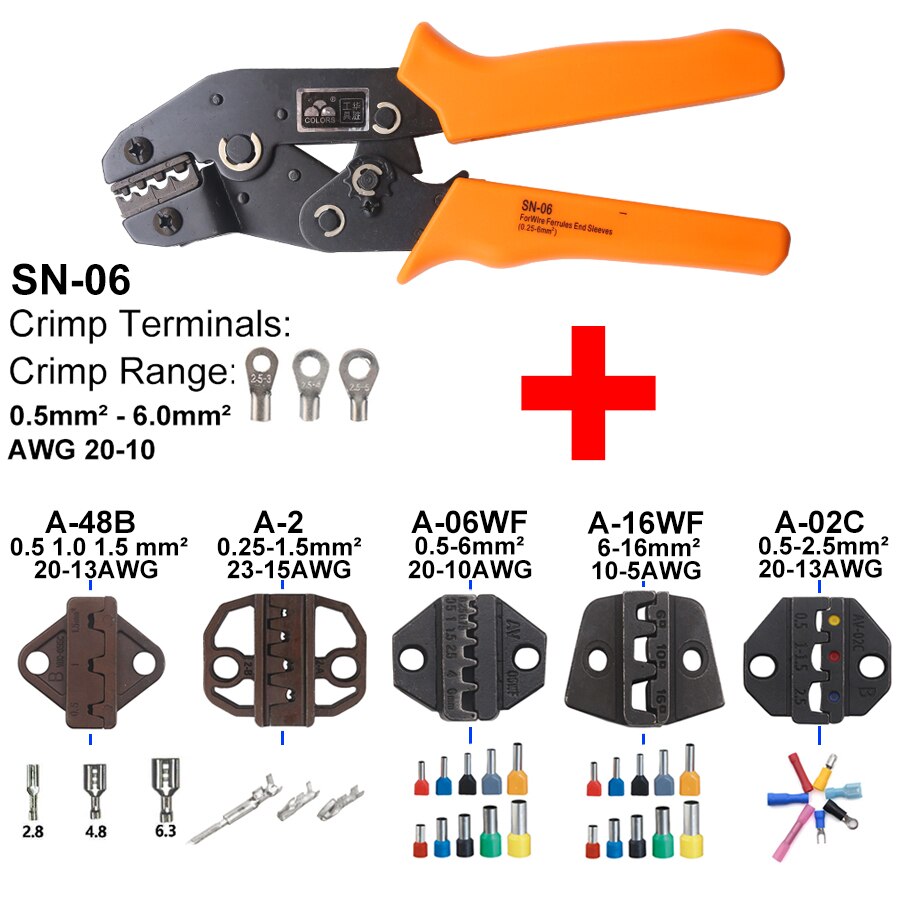 DuPont Terminals Crimping pliers and Rugged crimp dies set Ratcheting Wire Crimping Tools Terminals Electrical Min Range XH2.54: Full Crimp Dies