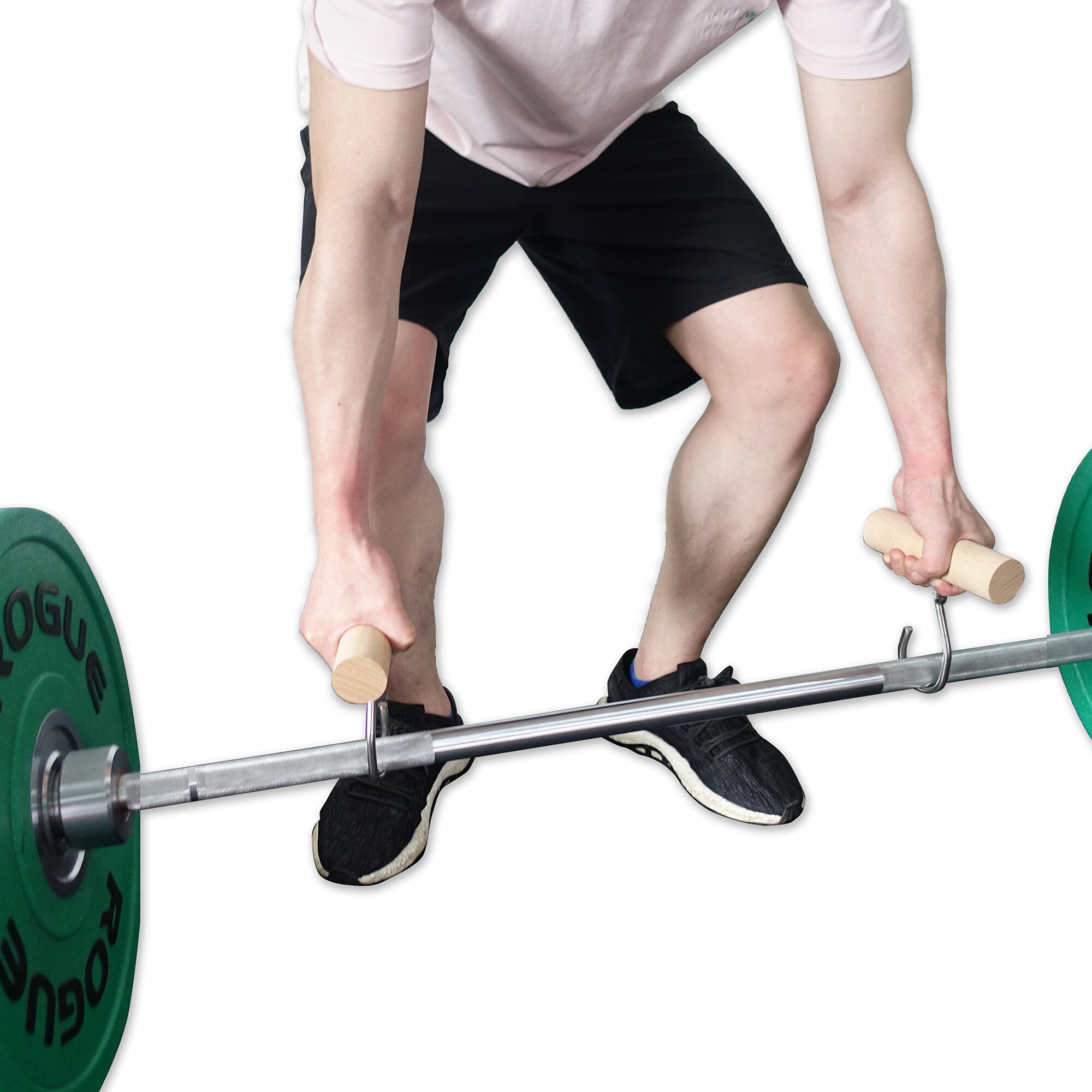 1 Pair Wooden Pull Up Bar Handles Fitness Heavy Duty Grips for Home Arm Strength Deadlift Lifting Training Workout Accessories