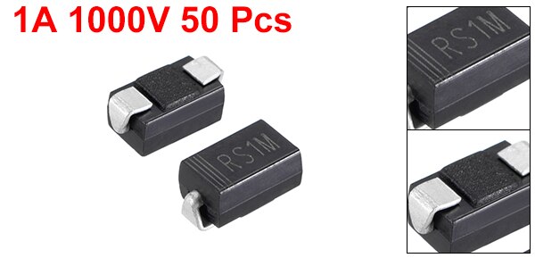 uxcell Surface Mounting Electronic Silicon Diodes SMD Rectifier Diode 1A 1kV 50pcs: Default Title