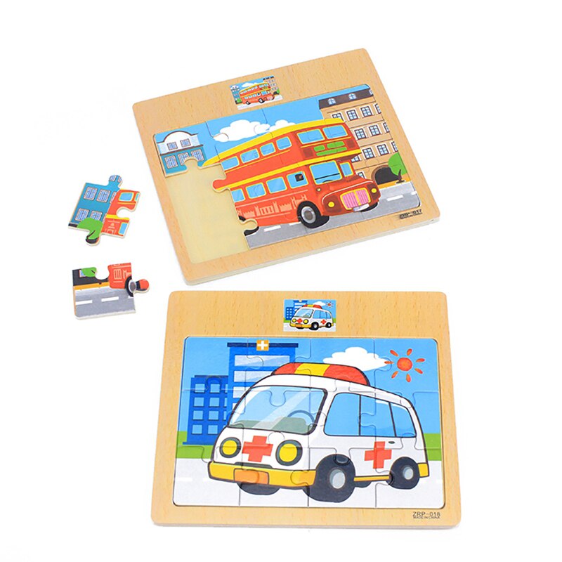 Bambino Giocattoli di Legno 3D Jigsaw Puzzle Di Cartone Animato Animale/Veicolo/Oceano/Dinosaur Puzzle Bus Puzzle Intelligenza Educativo Di Natale