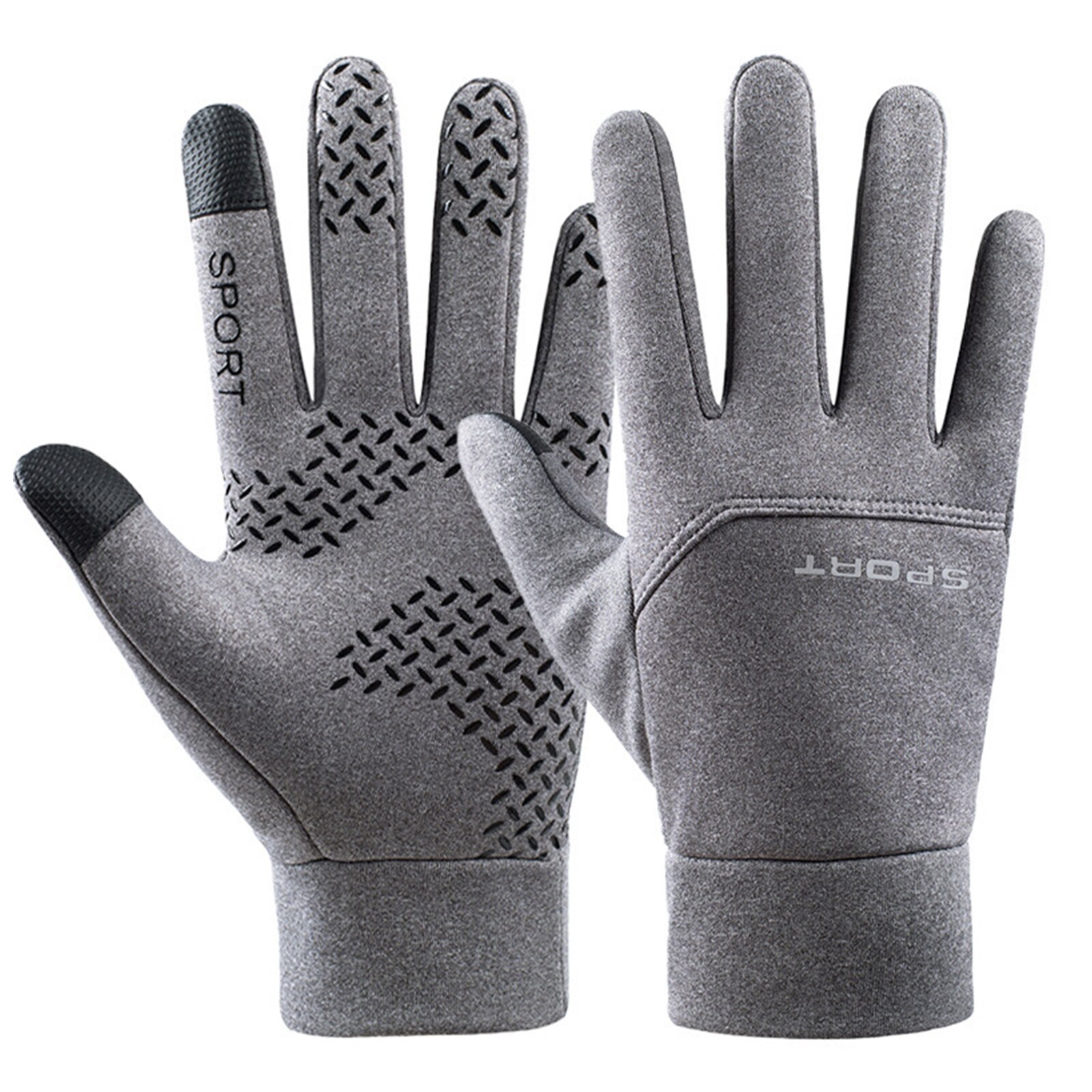 Fiets Mittens Winter Warm Outdoor Waterdichte Motorrijden Fietsen Handschoenen Sport Hoge Gevoelige Anti Slip Volledige Vinger: Grey / XL
