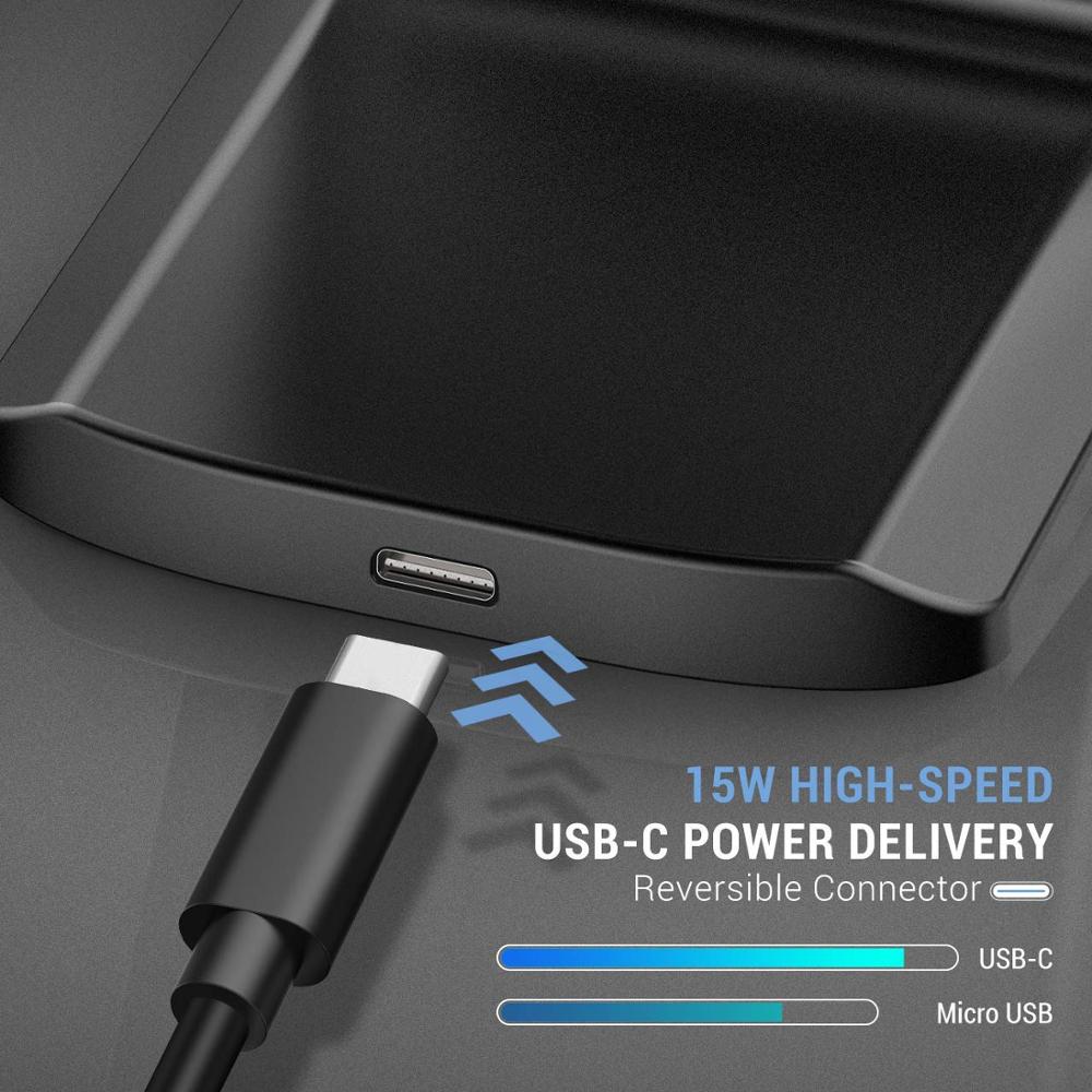 FDGAO 15W Qi chargeur sans fil USB type C câble 10W pour iPhone 11 Pro XR XS Max X 8 QC 3.0 support de charge rapide pour Samsung S10 S9