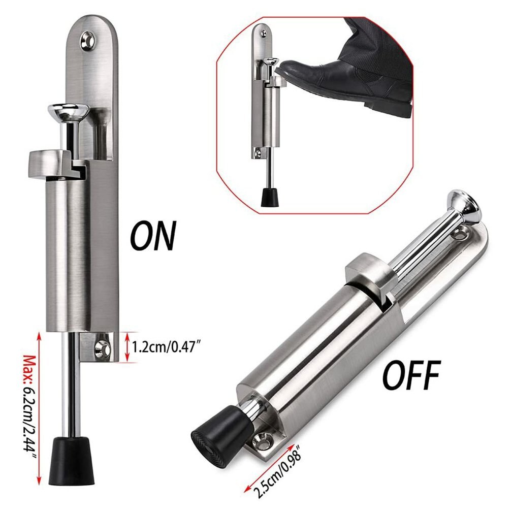 Roestvrij Stalen Deur Stop Voet Stap Op Deurstopper Deur Locator Rem Deurstopper Onzichtbare Anti-Collision Deurstopper