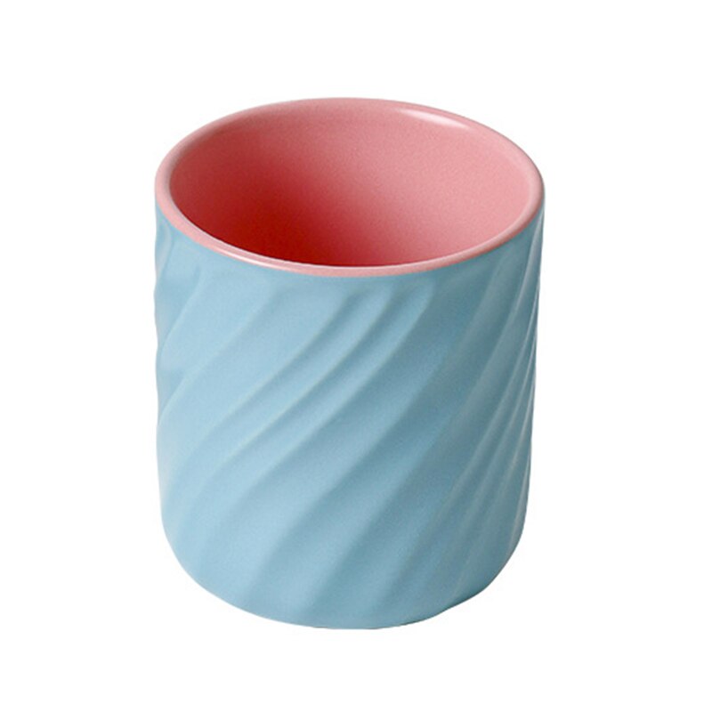 Keramisk tumlare kaffe tekopp caffe tumlare söta tvåfärgade dricksvattenkoppar kaffe teserviser taza de agua: A