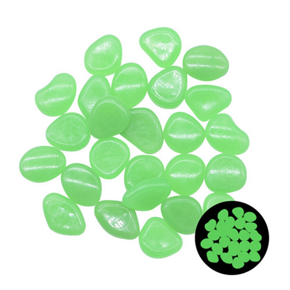 50 sztuk świecące w ciemności kamienie żywica sztuczne brukowiec kamyki świetlny głaz kamień na ścieżka ogrodowa ozdoba robić akwarium ryb: zielony