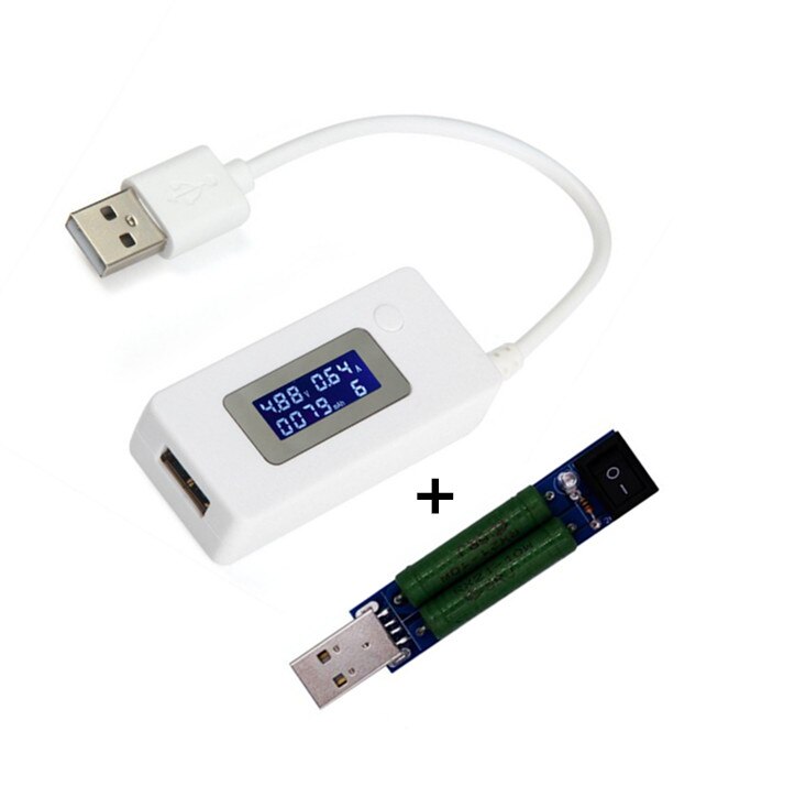 LCD USB Mini Spanning en Stroom Detector Mobiele Oplader Tester Meter met belastingsweerstand 15% off