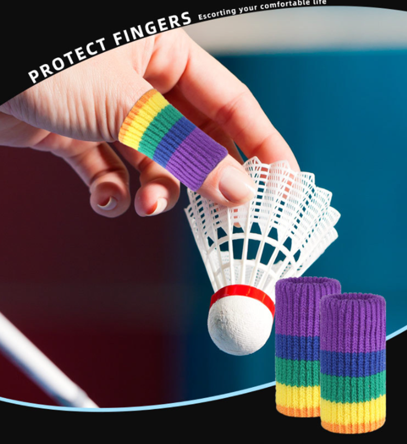 10 stück regenbogen-fingerschutz für basketball und badminton, bequeme, atmungsaktive knöchelschützer für verschiedene sportarten
