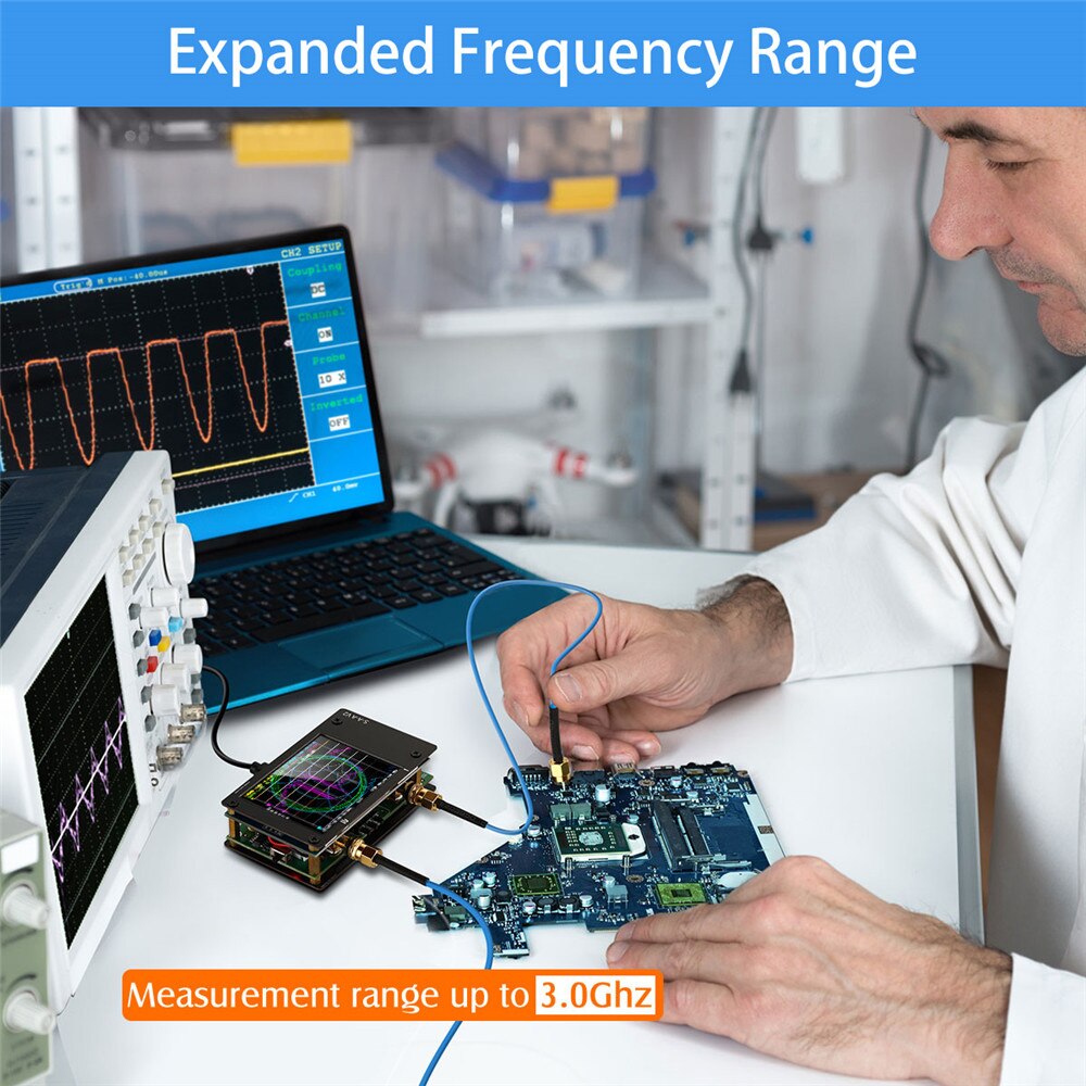 2.8 inch LCD Display 50KHz-300MHz NanoVNA VNA HF VHF UHF UV Vector Network Analyzer nanovna calibration kit Antenna Battery