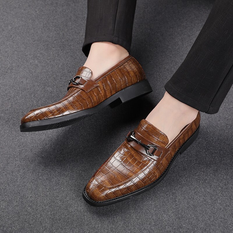 Männer Schuhe Krokodil Haut Randbereich Unterhose Auf PU Leder lässig Schuhe Jahrgang Faulenzer mokassins Geschäft Männer Kleid Schuhe