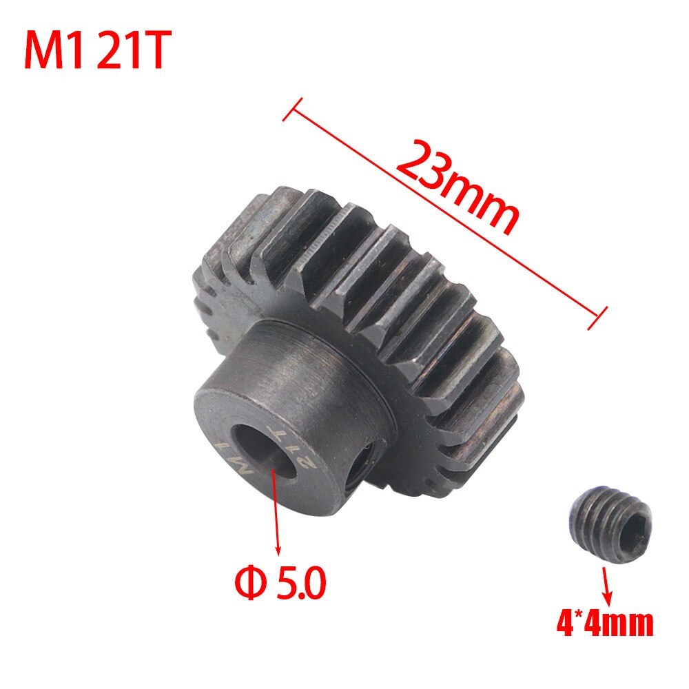 Ajrc M1 5Mm 15T 16T 17T 18T 20T 21T Zwart Stalen Metalen Pinion motor Gear Voor 1/8 Rc Model Auto Motor