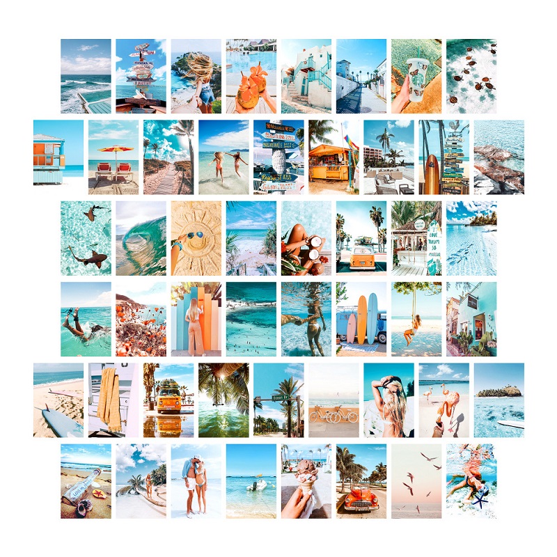 Juego de 50 hojas de postales decorativas para pared, pinturas decorativas, tarjetas de fotografía de estilo INS, fotos decorativas DIY: 5