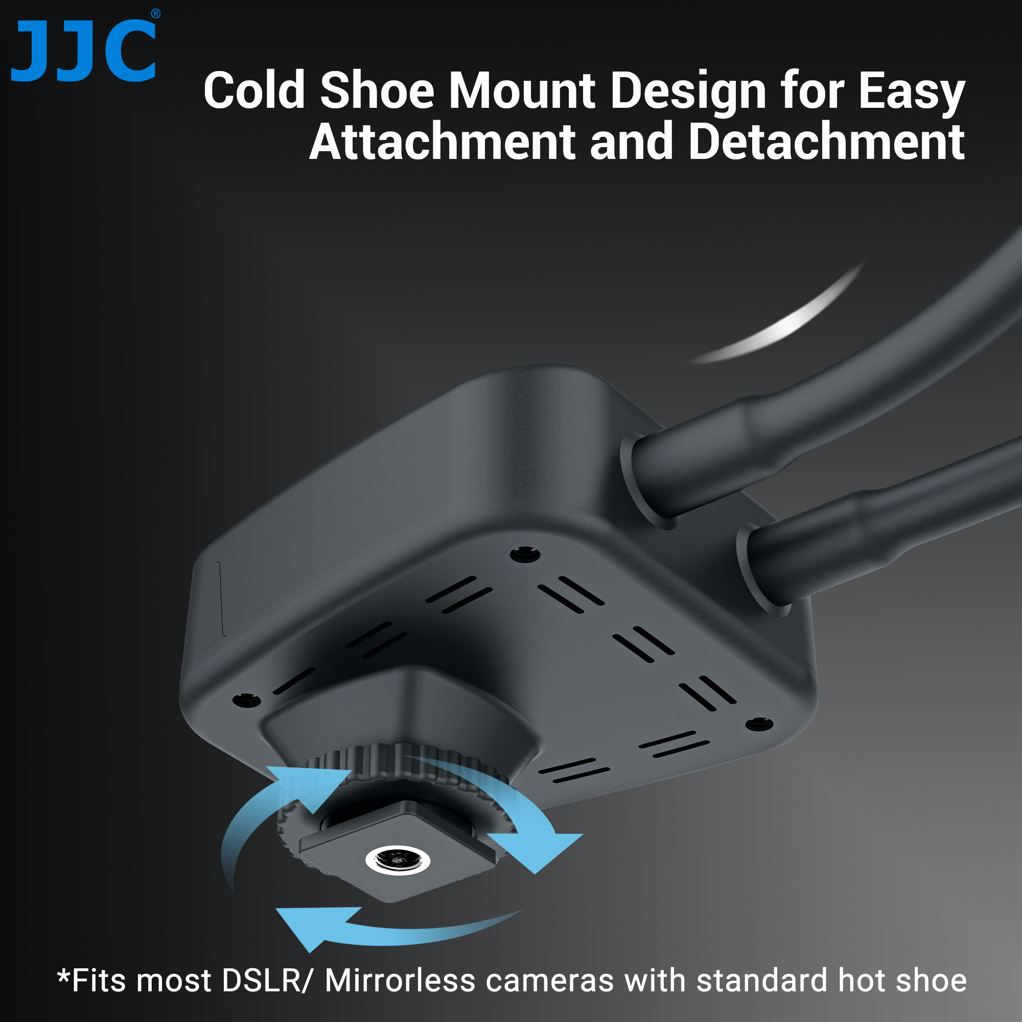 JJC Macro LED Arm Light Flash Lighting with 600mAh Buit-In Battery 10-Level Adjustable Speedlight for Macro Close-Up Photography