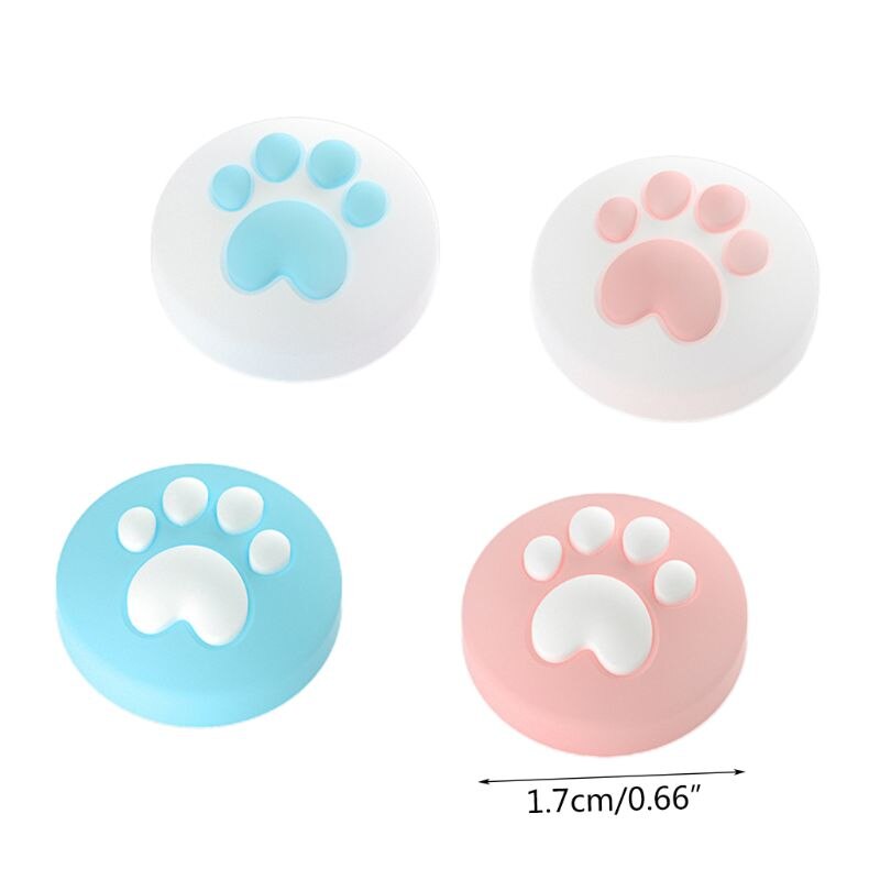 4PCS Cute Cat Claw Thumb Grip Cap Silicone Joystick Cover for Switch Lite Handle Y3ND