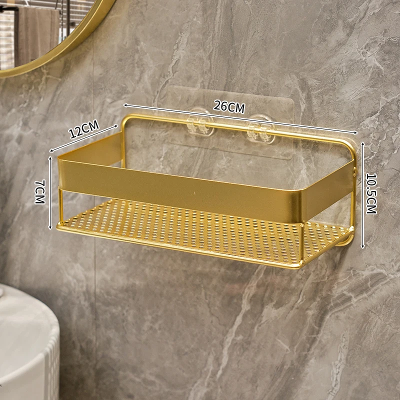Gold storage rack bathroom storage rack wall mount... – Grandado