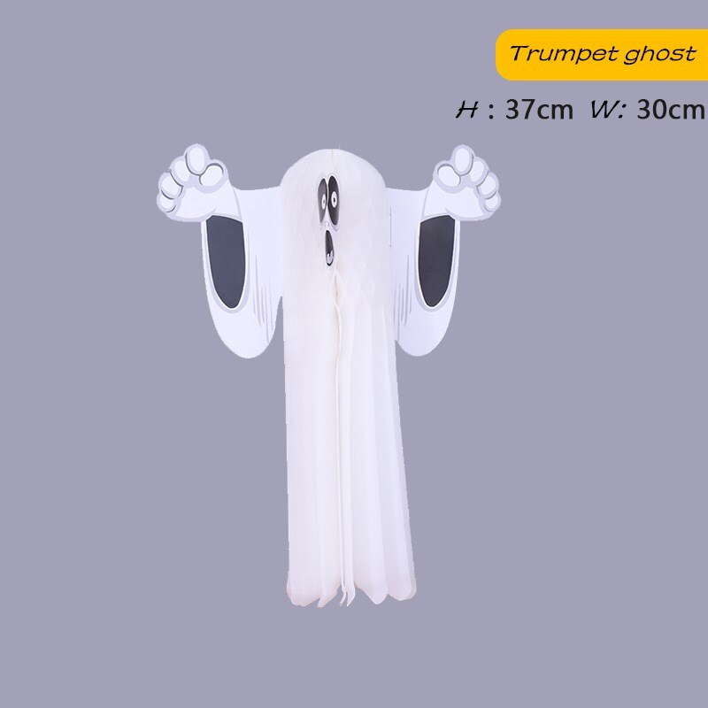 2 pc/ set halloween dekorationer bar rolig spöke fladdermus spindel pumpa lykta prydnad dekoration halloween festlokal layout rekvisita: Litet spöke