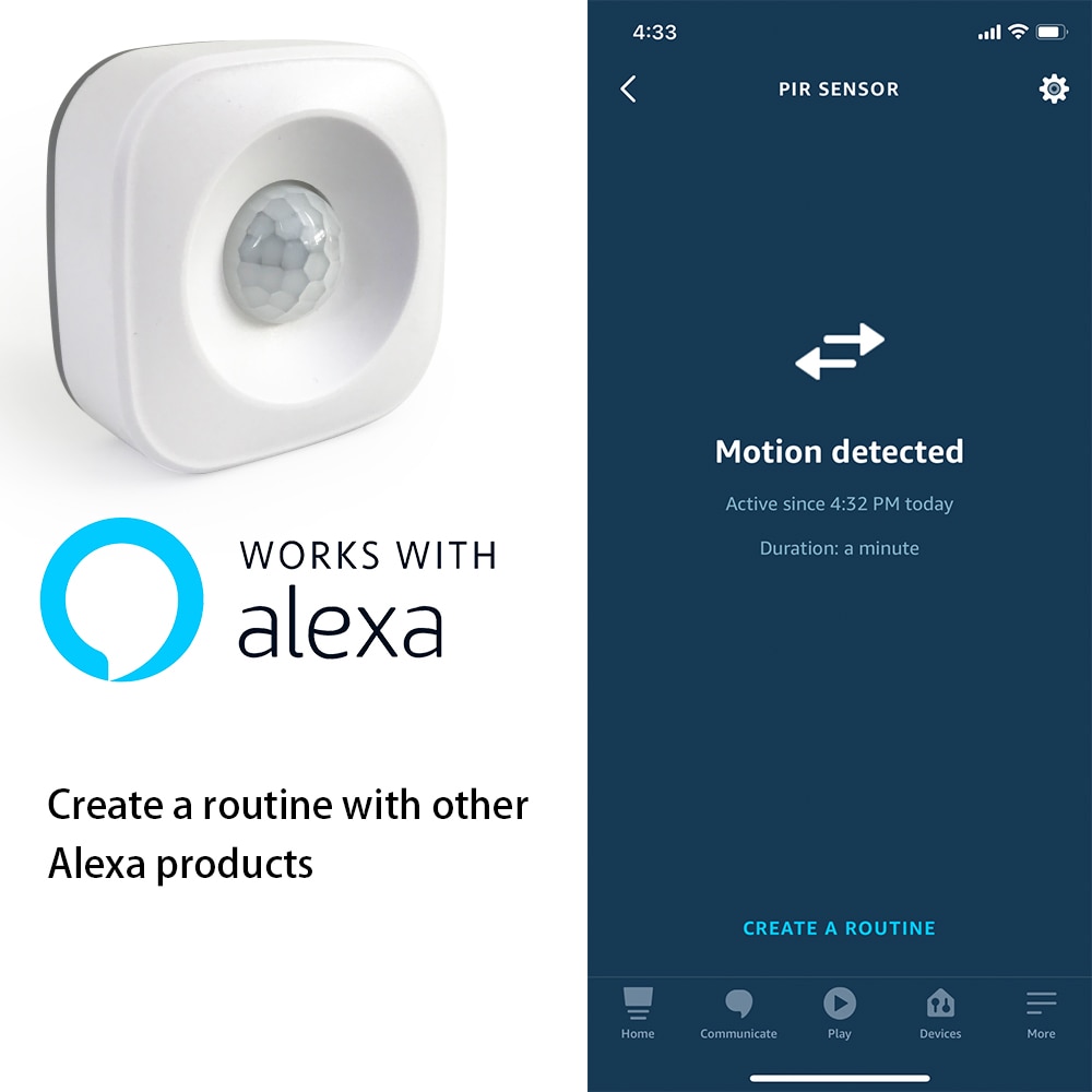 Tuya WIFI PIR Motion Sensor Detector Movement Sensor Smart Life APP Wireless Home Automation System Work with Alexa Scenario Set