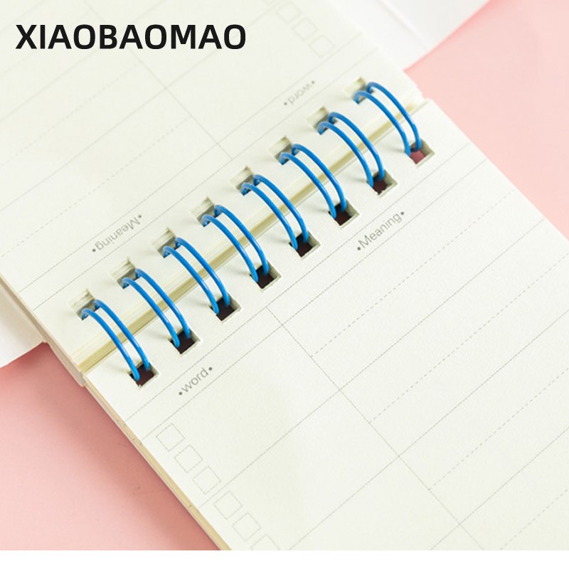 4PC Kawaii Foreign English Words Language Vocabulary Notebook Study Writing Reciting Book Planner Escolar Papelaria Stationery