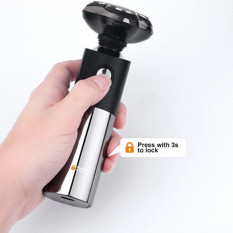 USB akumulator trymer robić brody suchy mokro wodoodporna maszynka robić golenia 3D głowy zmywalny brzytwa wyświetlacz doprowadziło golarka elektryczna dla człowieka