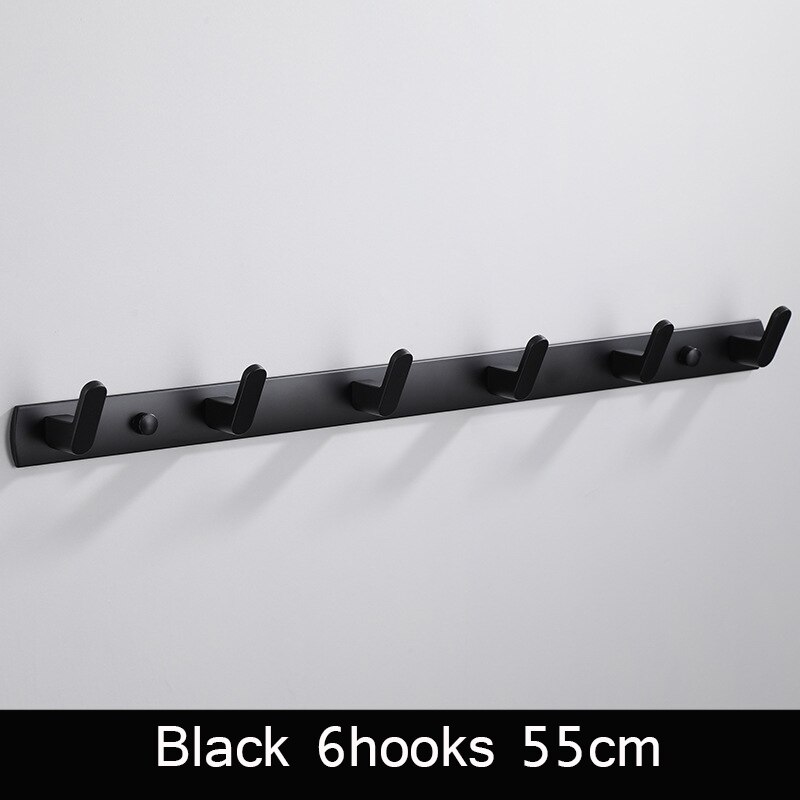 Zwart witte badjashaak badkamer handdoekhaken handdoeken tas hoedenhaak wandmontage kleding kapstok wandhanger badkamer hardware: Zwart 55cm