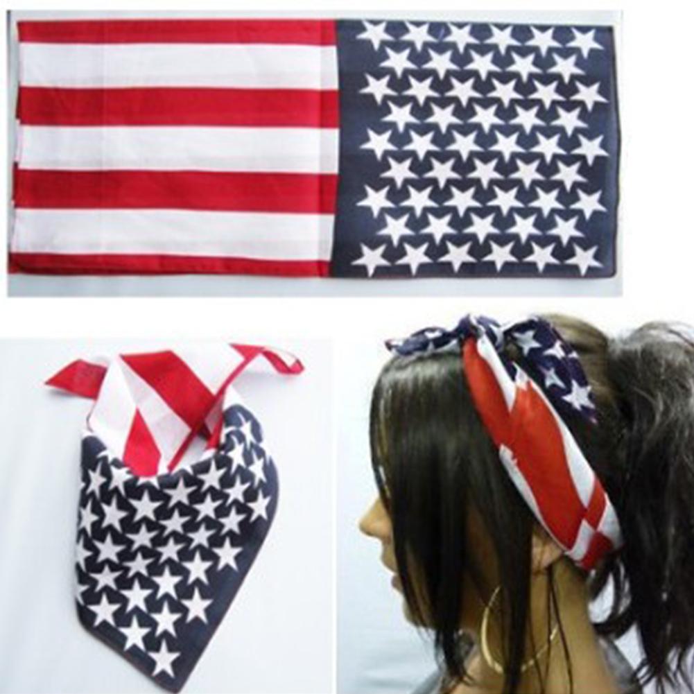 Amerikaanse Vlag Bandana Hoofddeksels Multifunctionele Hoofdband Patriottische Accessoires Mode Hip-Hop Polsband Voor Mannen Vrouwen