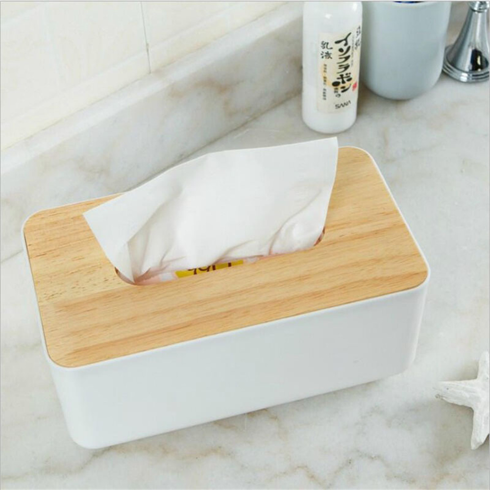 Japanese Tissue Box Wooden Cover Toilet Paper Box Solid Wood Napkin Holder Case Simple Stylish Home Car Tissue Paper Dispenser
