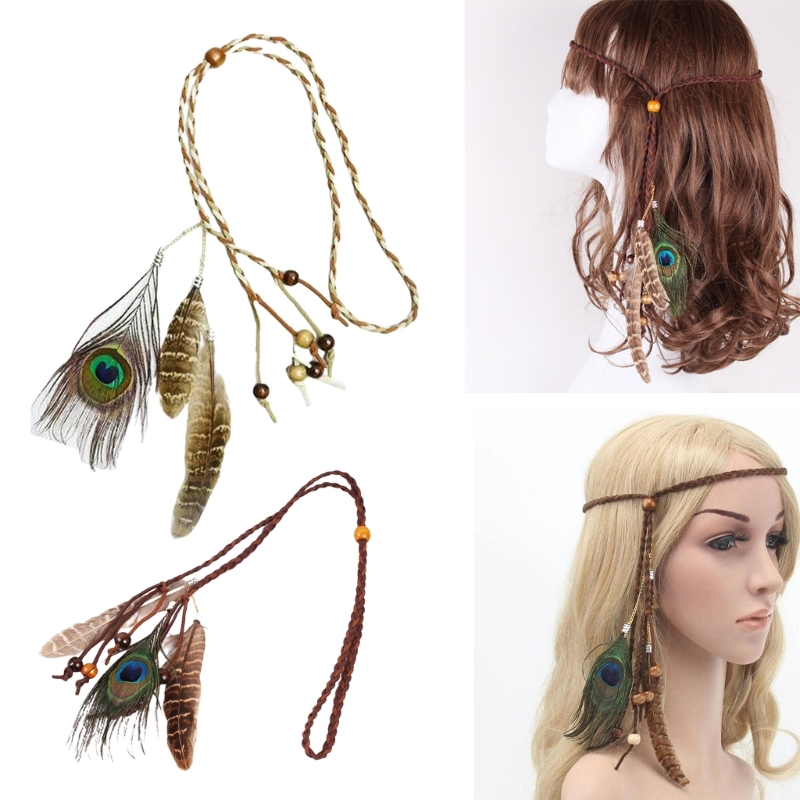 Native American Headdress Boho Feathers Headbands Indian Headpiece Feathers Headpiece Boho Headpiece Hippie Jewelry
