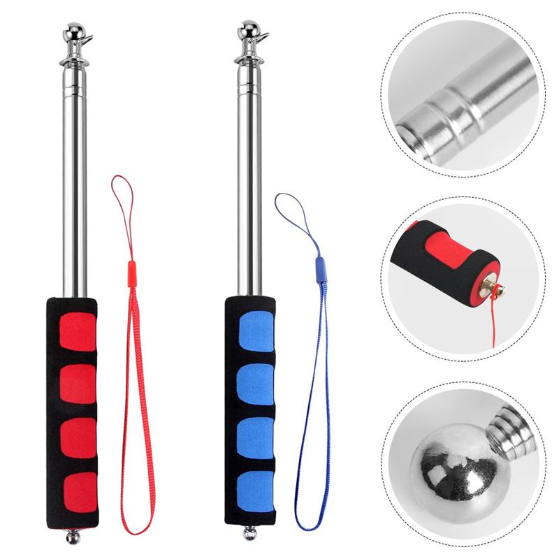 2pcs 1.2M Flagpole Telescopic Sponge Handle Handheld Guide Pole Supplies Flag Pole Rod for Tourist Parades Teaching