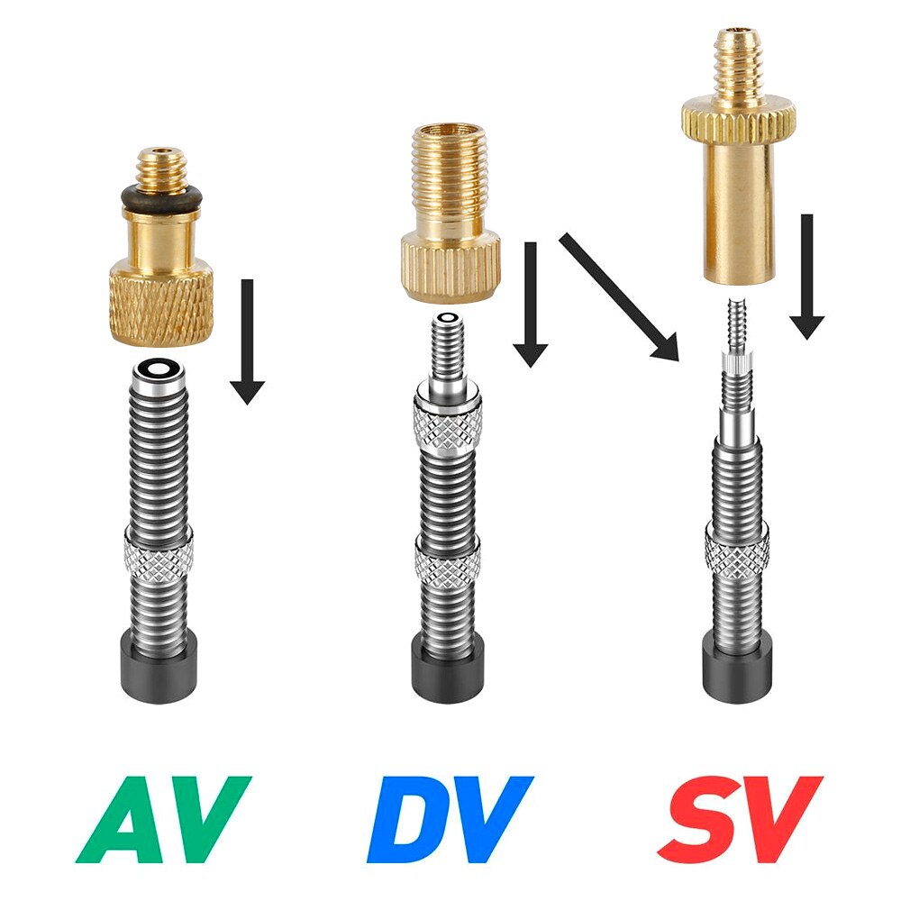 5 teile/satz Fahrrad Ventil Adapter einstellen Fahrrad Pumpe Adapter Konverter Luftpumpe Adapter Ventil für Fahrrad Reifen Aufblasbare Ball FußBall