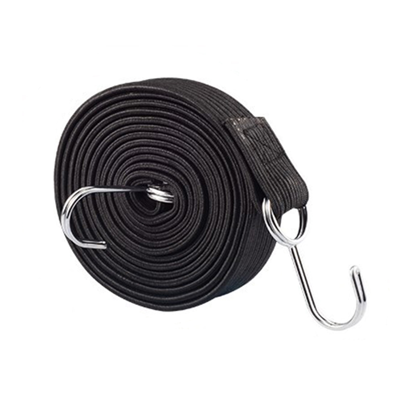 Corde elastiche con ganci 1M/2M/3M Corde elastiche extra lunghe per cinghie elastiche per bagagli resistenti Cinghie elastiche in gomma piatte: Black