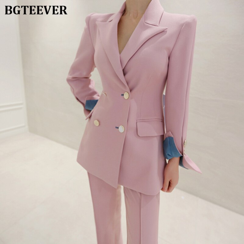 Trajes de pantalón de mujer elegantes chaqueta de chaqueta con muescas y pantalones hasta el tobillo OL estilo trajes femeninos 2 piezas conjunto traje de pantalón conjunto